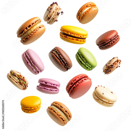 Wallpaper Mural Various colorful of macarons floating png Torontodigital.ca