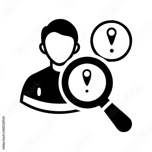 Recruiting talent and identifying location using a magnifying glass to find candidates