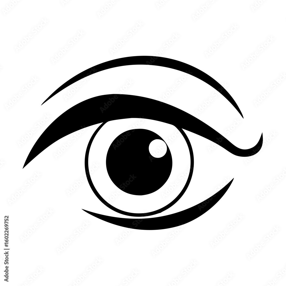 Stylized Minimalist Eye Icon with Bold Lines and Dramatic Presence Stylized Minimalist Eye Icon with Bold Lines and Dramatic Presence