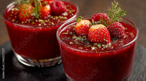 Wallpaper Mural Coulis Berry Compote - Sweet Strawberry and Raspberry Red Fruit Dessert Torontodigital.ca