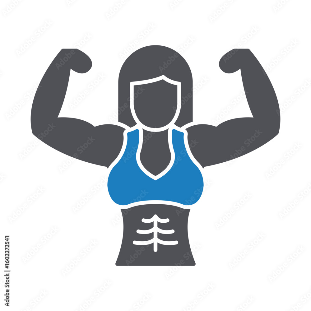 Fototapeta premium Female bodybuilder Vector Icon which can easily modify or edit