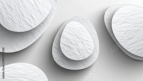 Abstract layered ovals in white