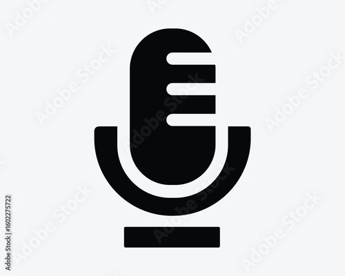 Mic Podcast Icon Mic Podcast Broadcast Radio Recording Record Studio Microphone Talk Talkshow Show Media Station Icon Sign Symbol Black White Illustration Graphic