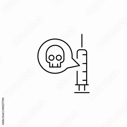 dangerous injection syringe icon sign vector