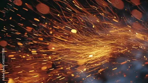 Beautiful Glowing Sparks and Particles Captured in Motion