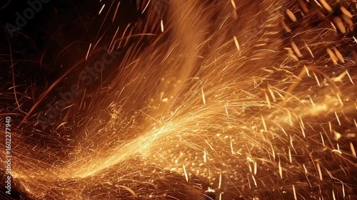 Dynamic Sparkle Effects from Flying Particles in Dark Background