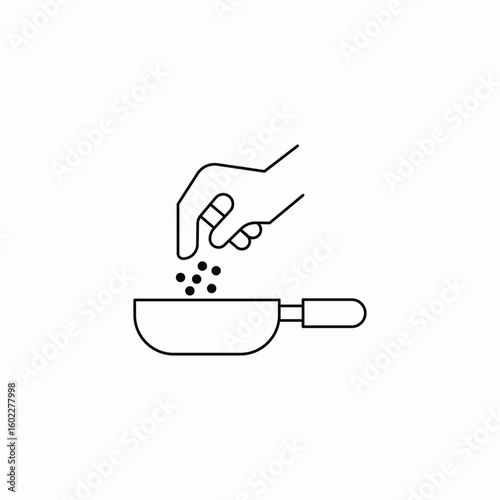 hand seasoning pot icon sign vector