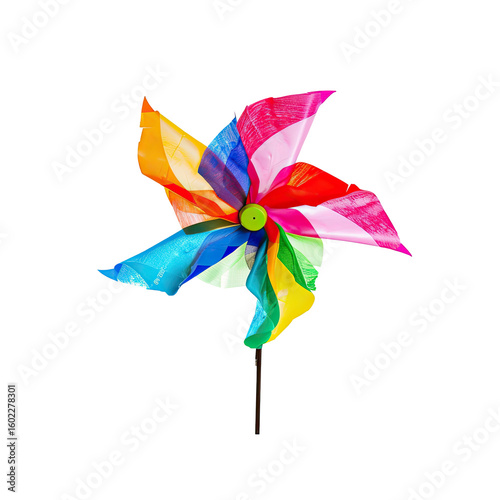 Colorful pinwheel against black background