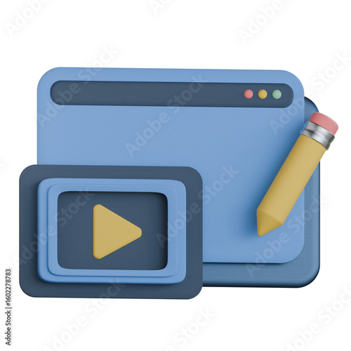 Blog 3d icon colorful style