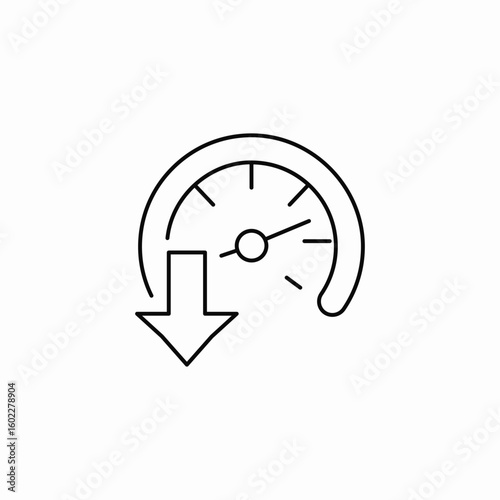 low speed indicator icon sign vector