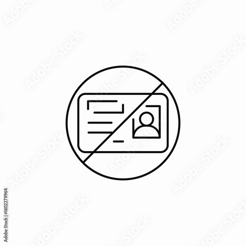 prohibited id document icon sign vector