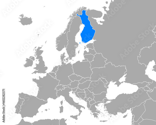 Karte von Finnland in Europa