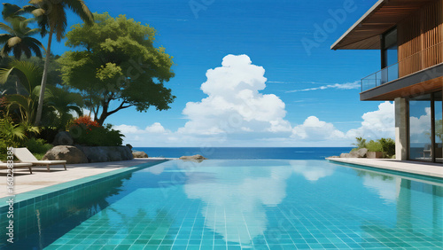 Fototapeta Naklejka Na Ścianę i Meble -  swimming pool in tropical resort