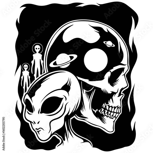 Alien and Skull