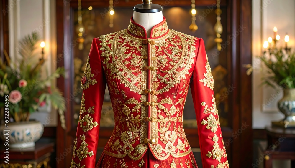 Naklejka premium Elegant red jacket on mannequin