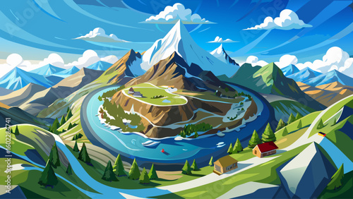  very Beautiful Panoramic 360 degree mountain panorama from Riffelberg above Zermatt with
