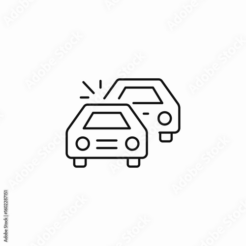 car accident alert icon sign vector