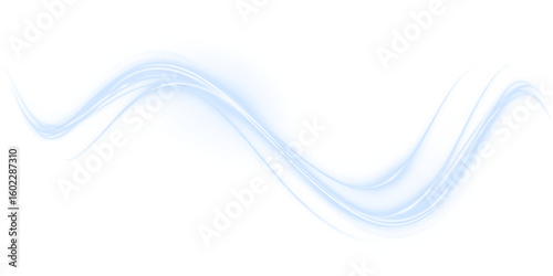 Papier peint Futuristic blue overlay light trail with neon speed effect