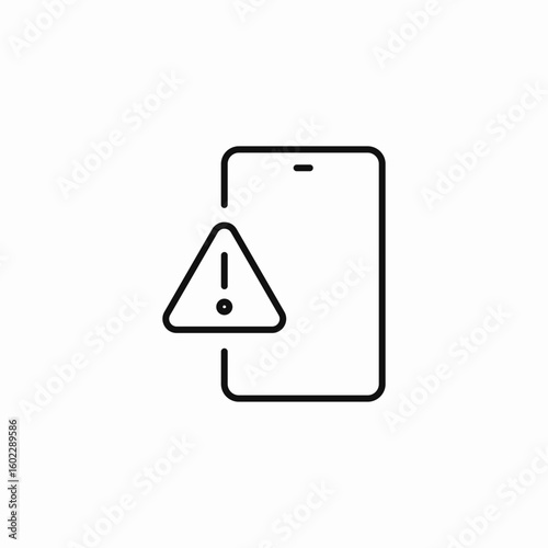 mobile alert warning icon sign vector