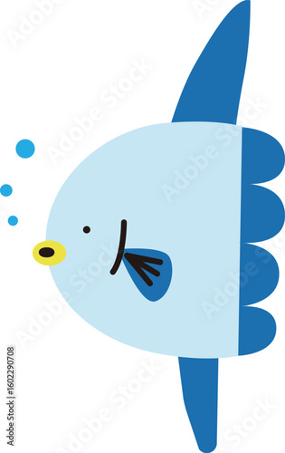 マンボウのかわいいゆるイラスト素材