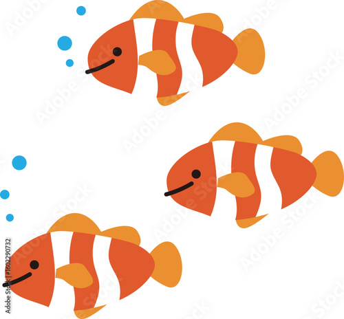 クマノミのかわいいベクターイラスト素材