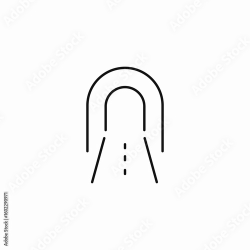 road tunnel entrance icon sign vector