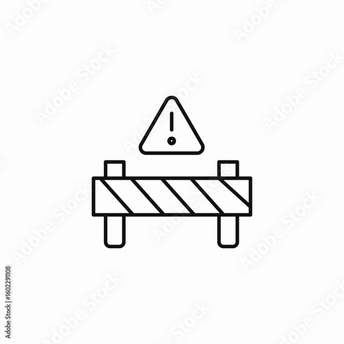 roadblock warning sign icon sign vector