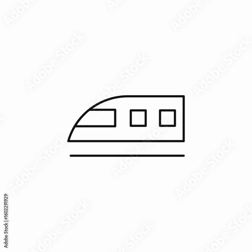 train side view icon sign vector