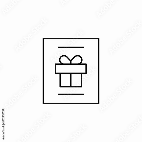 gift box on document icon sign vector