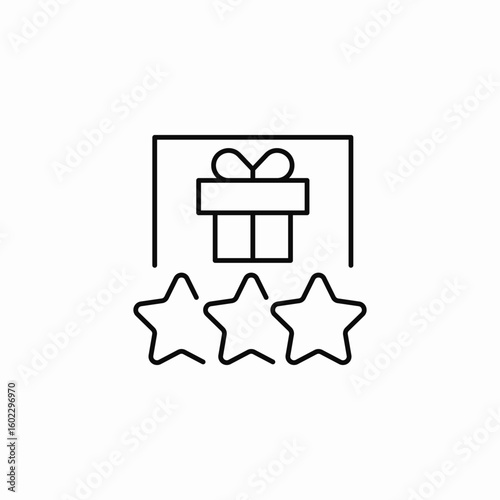 gift rating stars icon sign vector