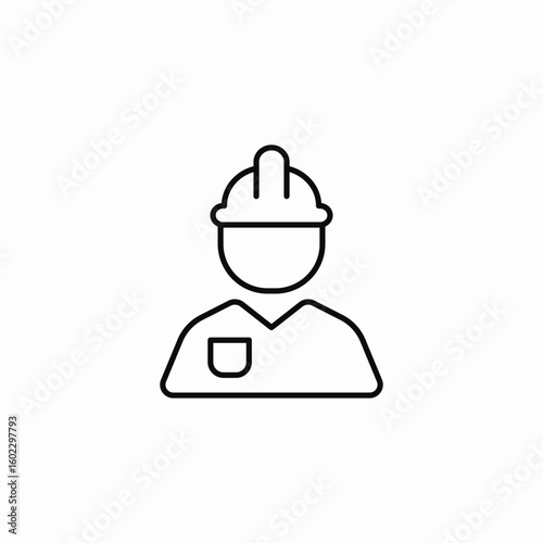 industrial worker person icon sign vector