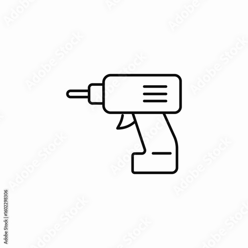power drill tool icon sign vector