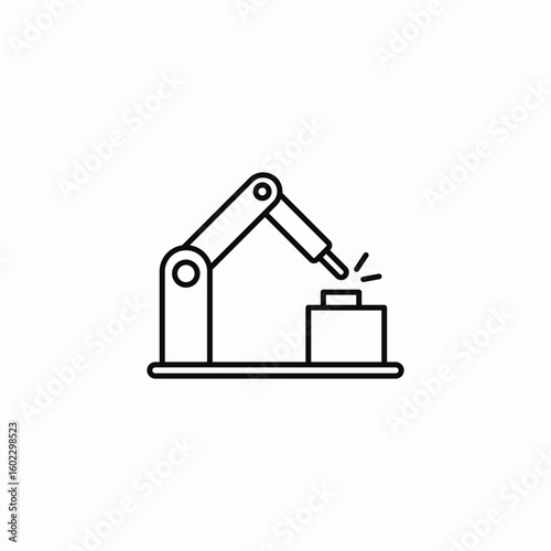 robotic arm welding icon sign vector