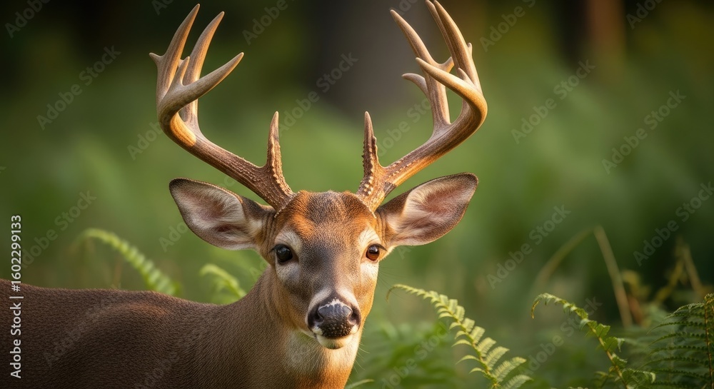 Fototapeta premium majestic white-tailed deer buck in forest