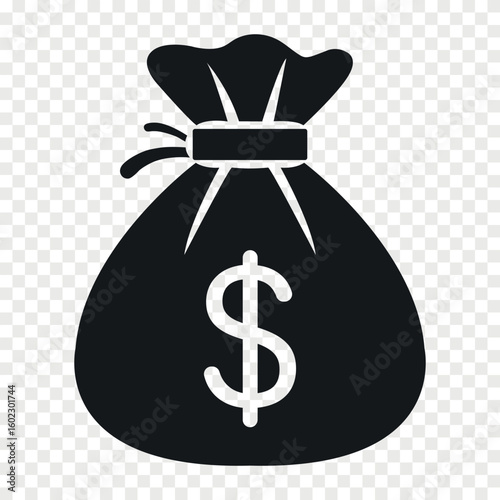 Money bag flat vector icon