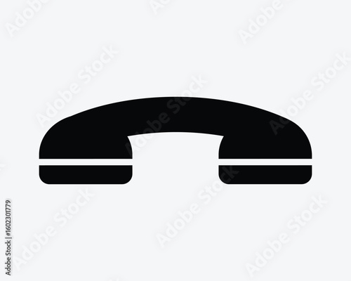 Phone Handset Handphone Communication Call Caller Headset Receiver Talk Ring Ringer Old Shape Black White Icon Sign Symbol Vector Illustration Artwork