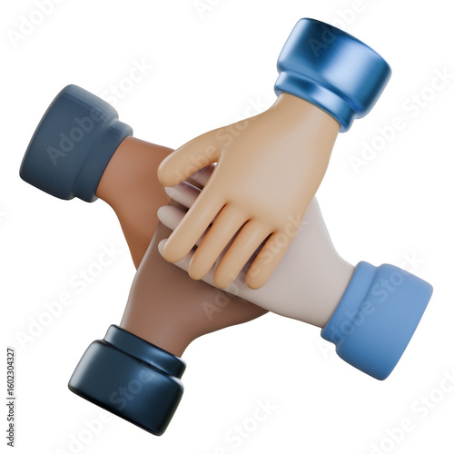 Diversity & inclusion hand 3d icon colorful style