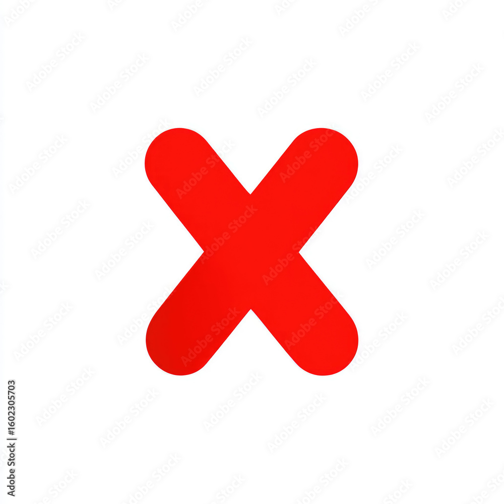 Obraz premium Red capital X, rejection symbol