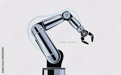Robotic arm with articulated joints and gripper mechanical industrial