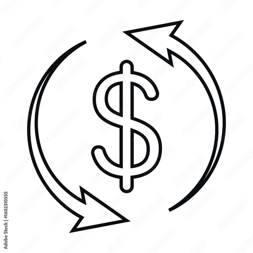 Obraz premium Cash back return money vector flat icon