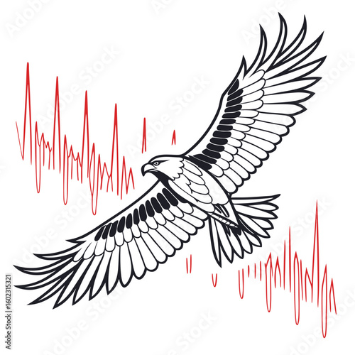 Abstract waveform pattern disrupted by glitch overlays clean-to-chaos fade from top to bottom minimalist cyber aesthetic