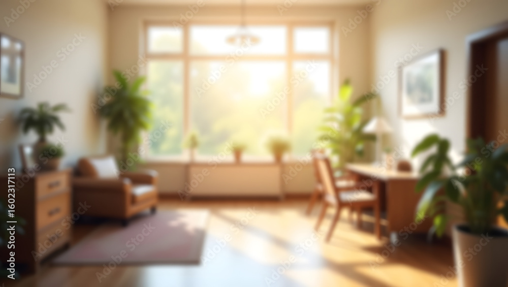 Fototapeta premium Blurred office background with natural light, depth of field