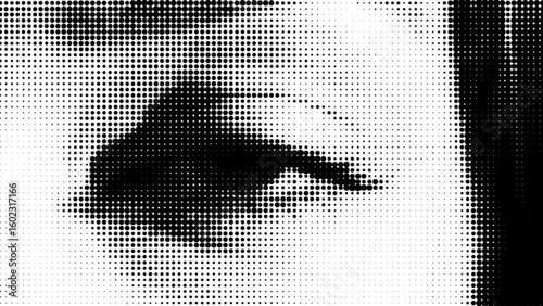 woman eye blinking halftone retro vintage animation 4k HD