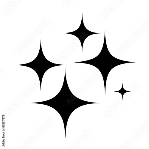 Stylized Sparkling Star Icons Arranged in an Abstract Isolated Design icon vector