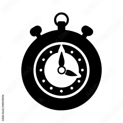 Isolated monochrome stopwatch illustration symbolizing timekeeping and athletic performance measurement icon vector