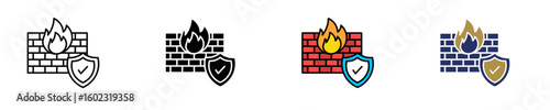 Firewall  Icon Set Multiple Style Collection
