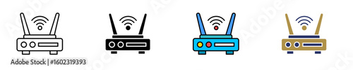 Router  Icon Set Multiple Style Collection
