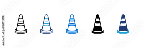 Cone icon set multiple style collection
