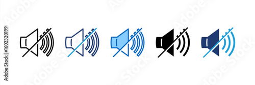 Mute icon set multiple style collection
