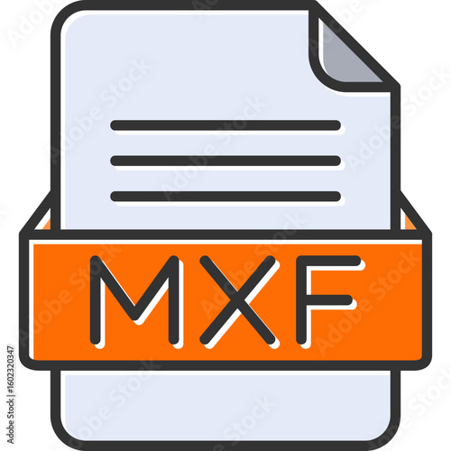 MXF File Format Vector Icon Design